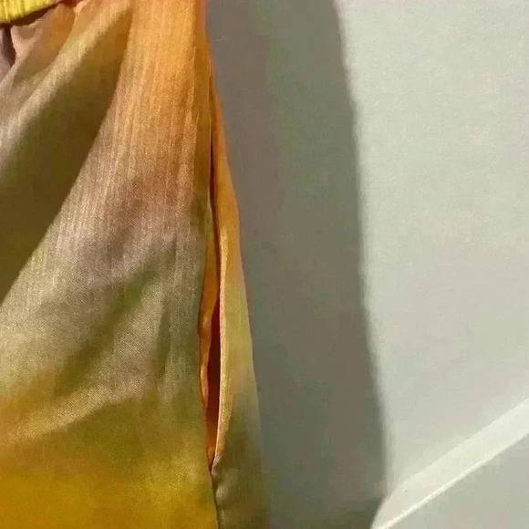 Zara die-dye silky joggers Yellow Orange Pants  Lightweight size S - Picture 7 of 8